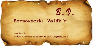 Borsoveczky Valér névjegykártya